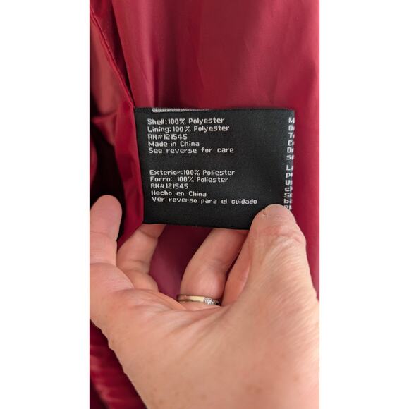 London Fog Womens All Weather Coat XL RED Silver clasps Preppy Classic Hooded - Picture 9 of 9